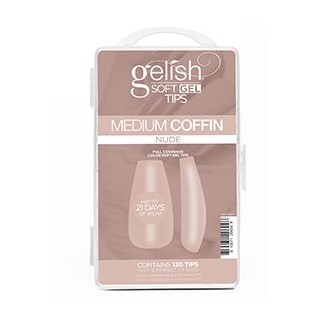 Gelish Soft Gel Tips – Medium Coffin Nude 120 stuks stuks