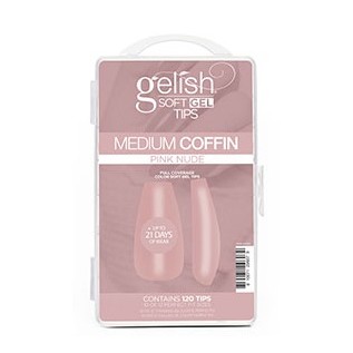 Gelish Soft Gel Tips – Medium Coffin Pink Nude 120 stuks